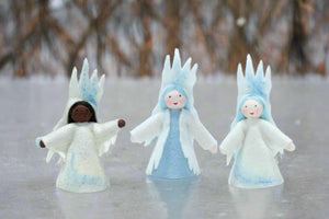 Handmade Ice Fairy Doll by Ambrosius – Eco-Friendly Wool Felt Waldorf Toy from Eco Flower Fairies LLC