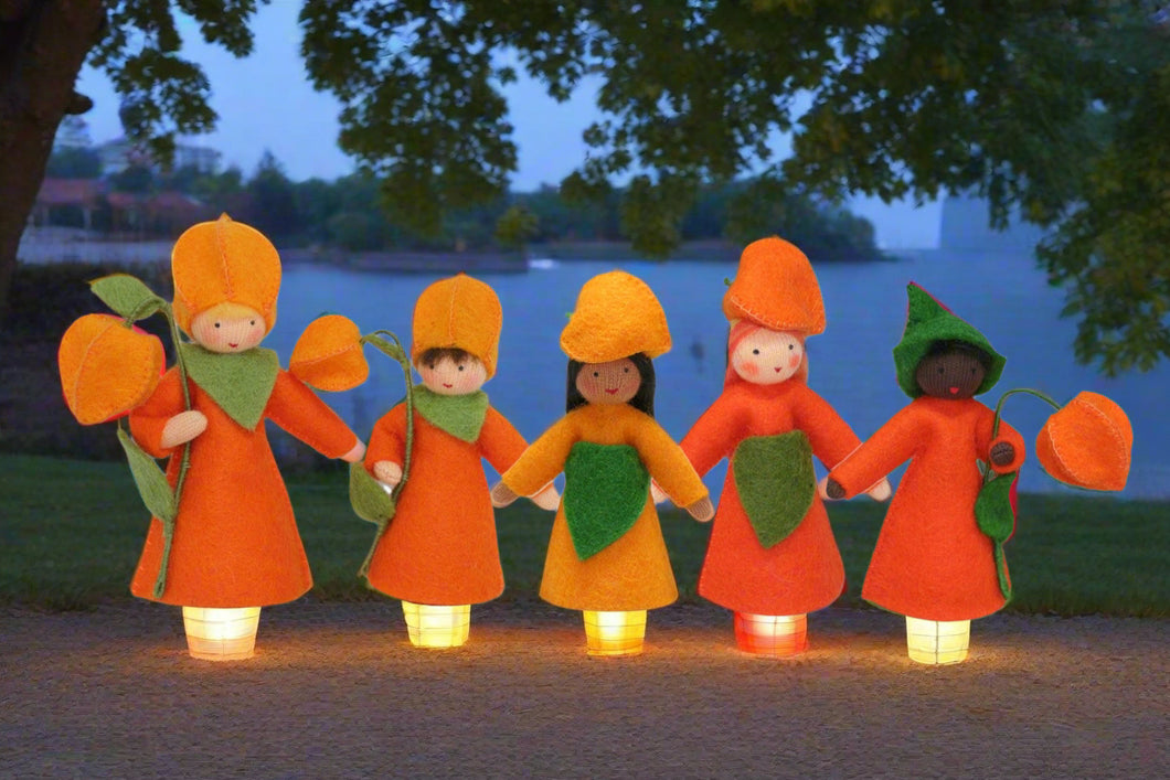 Handmade Japanese Lantern  Fairy Doll by Ambrosius – Eco-Friendly Wool Felt Waldorf Toy from Eco Flower Fairies LLC