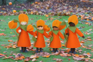 Japanese Lantern Fairy Doll – 2.5", 3" & 3.5" Handmade Felt Waldorf Decorations by Ambrosius