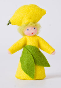 Handmade Lemon Fairy Doll by Ambrosius – Eco-Friendly Wool Felt Waldorf Toy from Eco Flower Fairies LLC