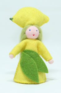 Handmade Lemon Fairy Doll by Ambrosius – Eco-Friendly Wool Felt Waldorf Toy from Eco Flower Fairies LLC