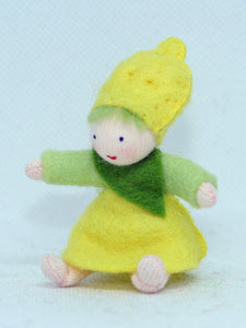Lemon Baby (miniature bendable hanging felt doll)