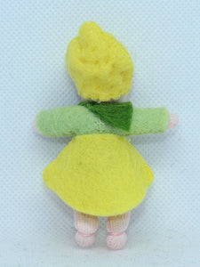 Lemon Baby (miniature bendable hanging felt doll)