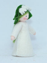 Lily of the Valley Prince (miniature standing felt doll, flower hat)