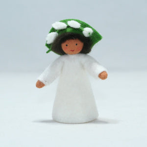 Handmade Lily of the Valley Fairy Doll by Ambrosius – Eco-Friendly Wool Felt Waldorf Toy from Eco Flower Fairies LLC
