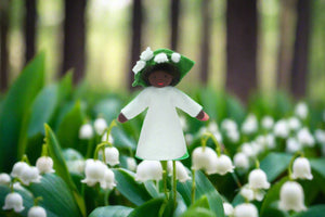 Lily of the Valley Fairy Doll – 2.5" & 3" Handmade Felt Waldorf Decorations by Ambrosius