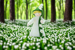 Lily of the Valley Fairy Doll – 2.5" & 3" Handmade Felt Waldorf Decorations by Ambrosius