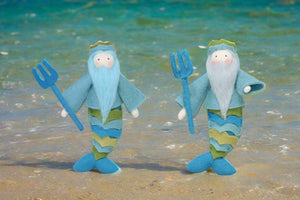 Handmade Mermaid King Doll by Ambrosius – Eco-Friendly Wool Felt Waldorf Toy from Eco Flower Fairies LLC