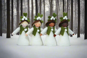 Mistletoe Fairy Doll – 2.5", 3" & 3.5" Handmade Felt Waldorf Decorations by Ambrosius