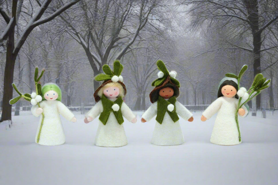 Handmade Mistletoe Fairy Doll by Ambrosius – Eco-Friendly Wool Felt Waldorf Toy from Eco Flower Fairies LLC