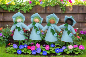 Morning Glory Fairy Doll – 2.5", 3" & 3.5" Handmade Felt Waldorf Decorations by Ambrosius
