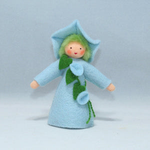 Morning Glory Fairy (3.5" miniature standing felt doll, flower hat)