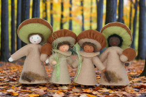 Handmade Porcini Mushroom Fairy Doll by Ambrosius – Eco-Friendly Wool Felt Waldorf Toy from Eco Flower Fairies LLC