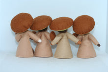 Mushroom World - Porcini Mushroom Fairy Doll – 2.5" & 3.5" Handmade Felt Waldorf Decorations by Ambrosius
