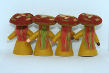 Mushroom World - Jack-o'-Lantern Mushroom Fairy Doll – 2.5" & 3.5" Handmade Felt Waldorf Decorations by Ambrosius