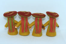 Mushroom World - Jack-o'-Lantern Mushroom Fairy Doll – 2.5" & 3.5" Handmade Felt Waldorf Decorations by Ambrosius