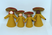 Handmade Jack-o'-Lantern Mushroom Fairy Doll by Ambrosius – Eco-Friendly Wool Felt Waldorf Toy from Eco Flower Fairies LLC