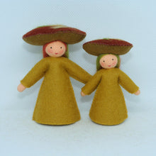 Handmade Jack-o'-Lantern Mushroom Fairy Doll by Ambrosius – Eco-Friendly Wool Felt Waldorf Toy from Eco Flower Fairies LLC