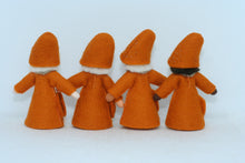 Mushroom World - Lobster Mushroom Fairy Doll – 2.5" & 3.5" Handmade Felt Waldorf Decorations by Ambrosius