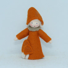 Handmade Lobster Mushroom Fairy Doll by Ambrosius – Eco-Friendly Wool Felt Waldorf Toy from Eco Flower Fairies LLC