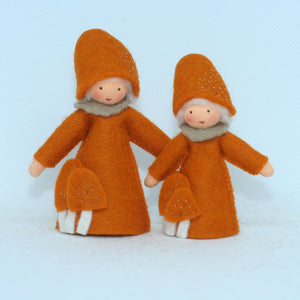 Handmade Lobster Mushroom Fairy Doll by Ambrosius – Eco-Friendly Wool Felt Waldorf Toy from Eco Flower Fairies LLC