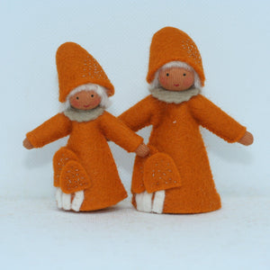 Handmade Lobster Mushroom Fairy Doll by Ambrosius – Eco-Friendly Wool Felt Waldorf Toy from Eco Flower Fairies LLC