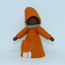Handmade Lobster Mushroom Fairy Doll by Ambrosius – Eco-Friendly Wool Felt Waldorf Toy from Eco Flower Fairies LLC