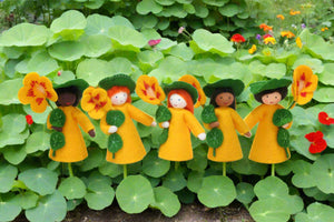 Handmade Nasturtium Fairy Doll by Ambrosius – Eco-Friendly Wool Felt Waldorf Toy from Eco Flower Fairies LLC