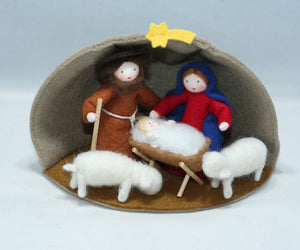 Handmade Nativity Doll Set by Ambrosius – Eco-Friendly Wool Felt Waldorf Toy from Eco Flower Fairies LLC