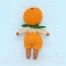 Orange Baby Doll – 2.5" Handmade Felt Waldorf Decoration by Ambrosius