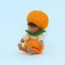 Orange Baby Doll – 2.5" Handmade Felt Waldorf Decoration by Ambrosius