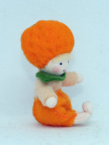 Orange Baby (miniature bendable hanging felt doll)