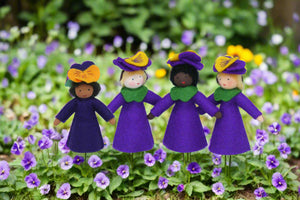 Handmade Pansy Fairy Doll by Ambrosius – Eco-Friendly Wool Felt Waldorf Toy from Eco Flower Fairies LLC