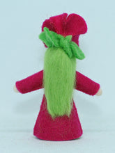 Petunia Fairy (miniature standing felt doll, flower hat)
