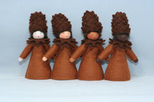Pine Cone Fairy Doll – 2.5" & 3.5" Handmade Felt Waldorf Decorations by Ambrosius
