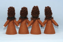 Pine Cone Fairy Doll – 2.5" & 3.5" Handmade Felt Waldorf Decorations by Ambrosius