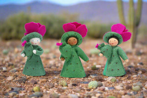 Handmade Prickly Pear Cactus Fairy Doll by Ambrosius – Eco-Friendly Wool Felt Waldorf Toy from Eco Flower Fairies LLC