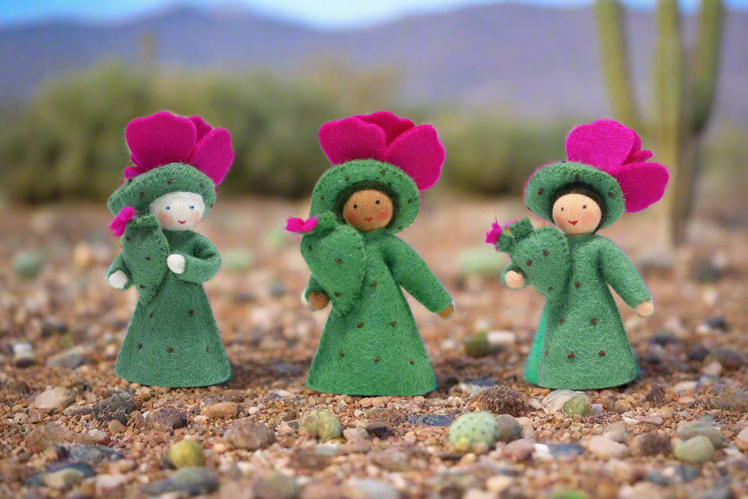 Handmade Prickly Pear Cactus Fairy Doll by Ambrosius – Eco-Friendly Wool Felt Waldorf Toy from Eco Flower Fairies LLC