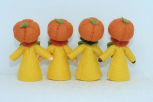Pumpkin Fairy Doll – 2.5" & 3.5" Handmade Felt Waldorf Decorations by Ambrosius
