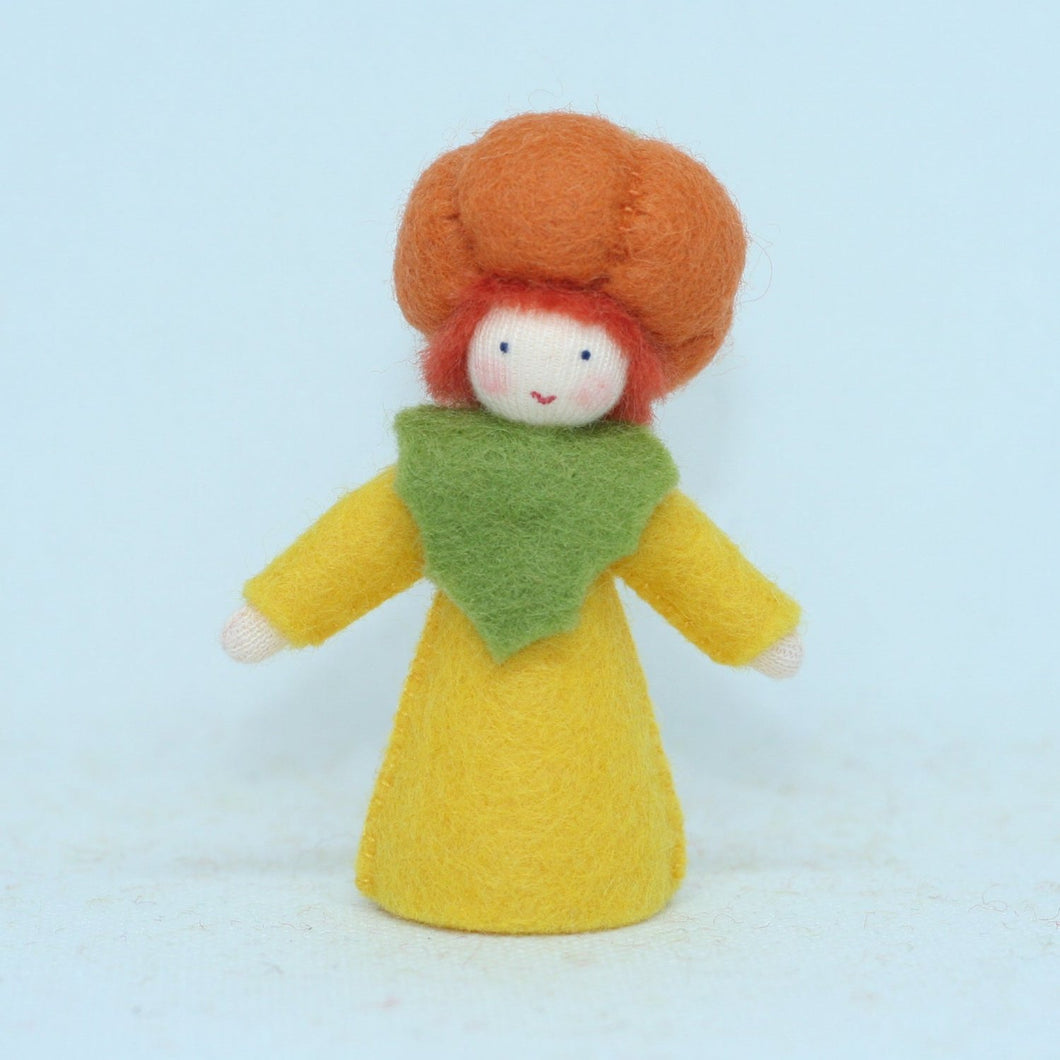 Handmade Pumpkin Fairy Doll by Ambrosius – Eco-Friendly Wool Felt Waldorf Toy from Eco Flower Fairies LLC
