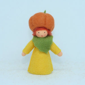 Handmade Pumpkin Fairy Doll by Ambrosius – Eco-Friendly Wool Felt Waldorf Toy from Eco Flower Fairies LLC
