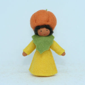 Handmade Pumpkin Fairy Doll by Ambrosius – Eco-Friendly Wool Felt Waldorf Toy from Eco Flower Fairies LLC