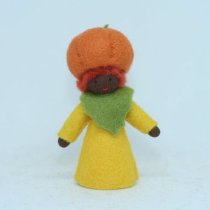 Handmade Pumpkin Fairy Doll by Ambrosius – Eco-Friendly Wool Felt Waldorf Toy from Eco Flower Fairies LLC