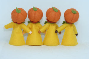 Pumpkin Fairy Doll – 2.5" & 3.5" Handmade Felt Waldorf Decorations by Ambrosius