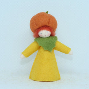 Handmade Pumpkin Fairy Doll by Ambrosius – Eco-Friendly Wool Felt Waldorf Toy from Eco Flower Fairies LLC