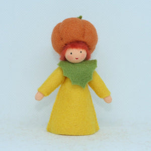 Handmade Pumpkin Fairy Doll by Ambrosius – Eco-Friendly Wool Felt Waldorf Toy from Eco Flower Fairies LLC