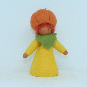 Handmade Pumpkin Fairy Doll by Ambrosius – Eco-Friendly Wool Felt Waldorf Toy from Eco Flower Fairies LLC