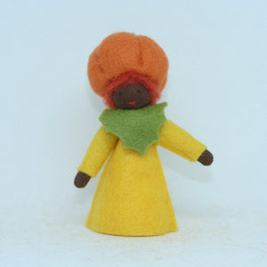 Handmade Pumpkin Fairy Doll by Ambrosius – Eco-Friendly Wool Felt Waldorf Toy from Eco Flower Fairies LLC