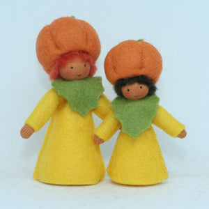 Handmade Pumpkin Fairy Doll by Ambrosius – Eco-Friendly Wool Felt Waldorf Toy from Eco Flower Fairies LLC