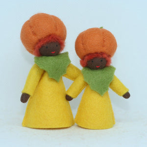 Handmade Pumpkin Fairy Doll by Ambrosius – Eco-Friendly Wool Felt Waldorf Toy from Eco Flower Fairies LLC
